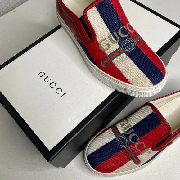 Gucci logo Sylvie slip-on sneakers men’s size 8 - Picture 5 of 12